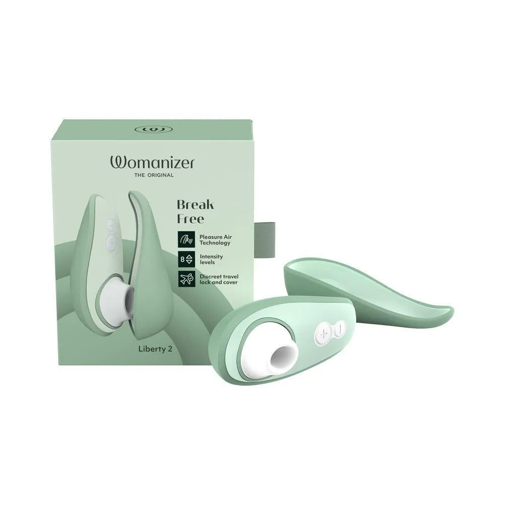 Womanizer Liberty 2 Pleasure Air Travel Sized Clitoral Stimulator - Sage