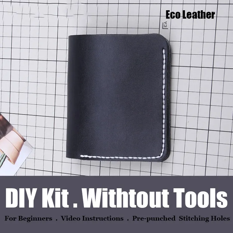 Womens Leather Small Wallet Kit DIY Red Leather Slim Wallets Kit DIY Eco Leather Project DIY Leather Kit