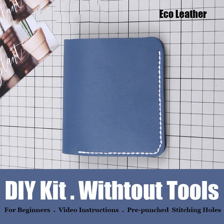 Womens Leather Small Wallet Kit DIY Red Leather Slim Wallets Kit DIY Eco Leather Project DIY Leather Kit