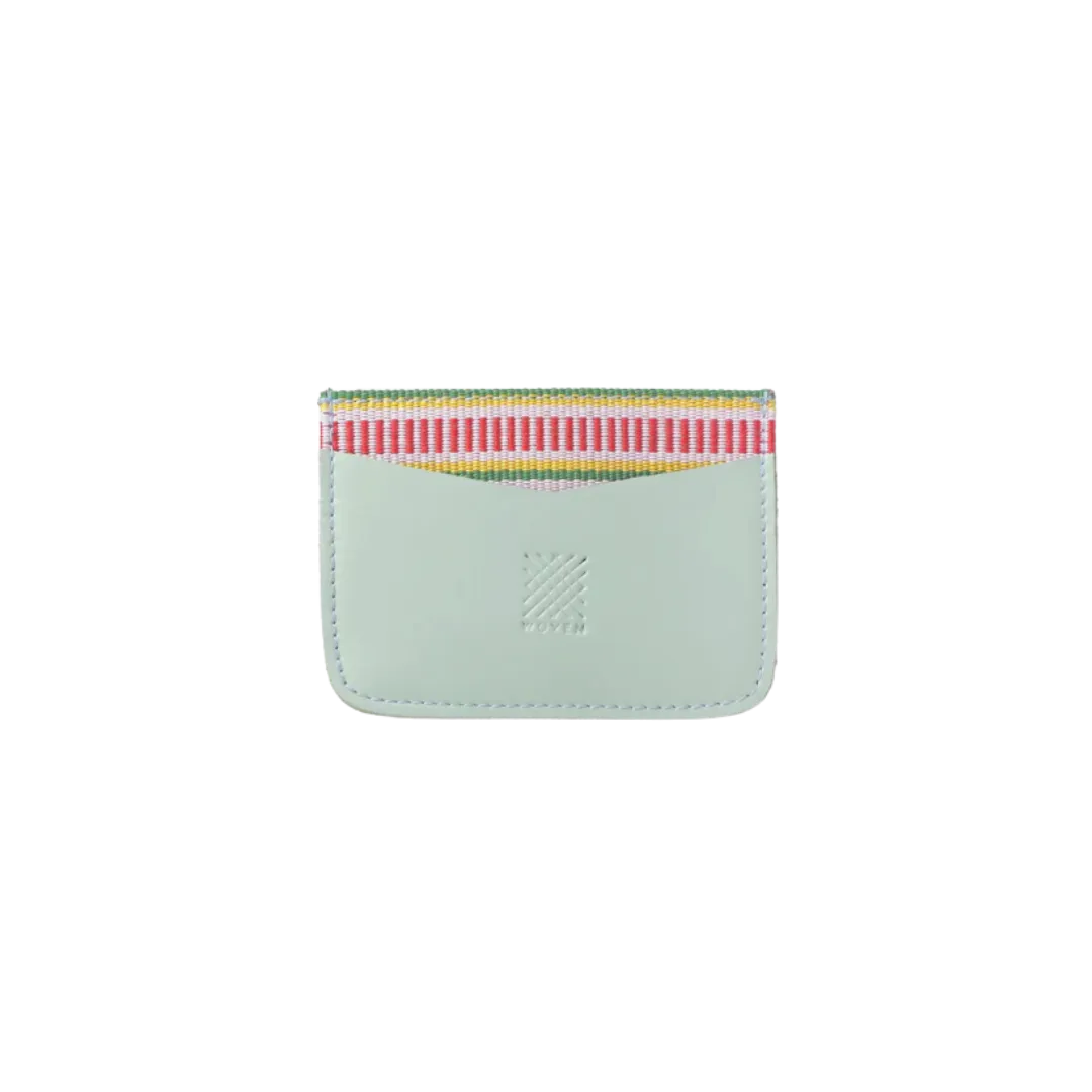 Woven Bulsa Card Holder in Mint Leather