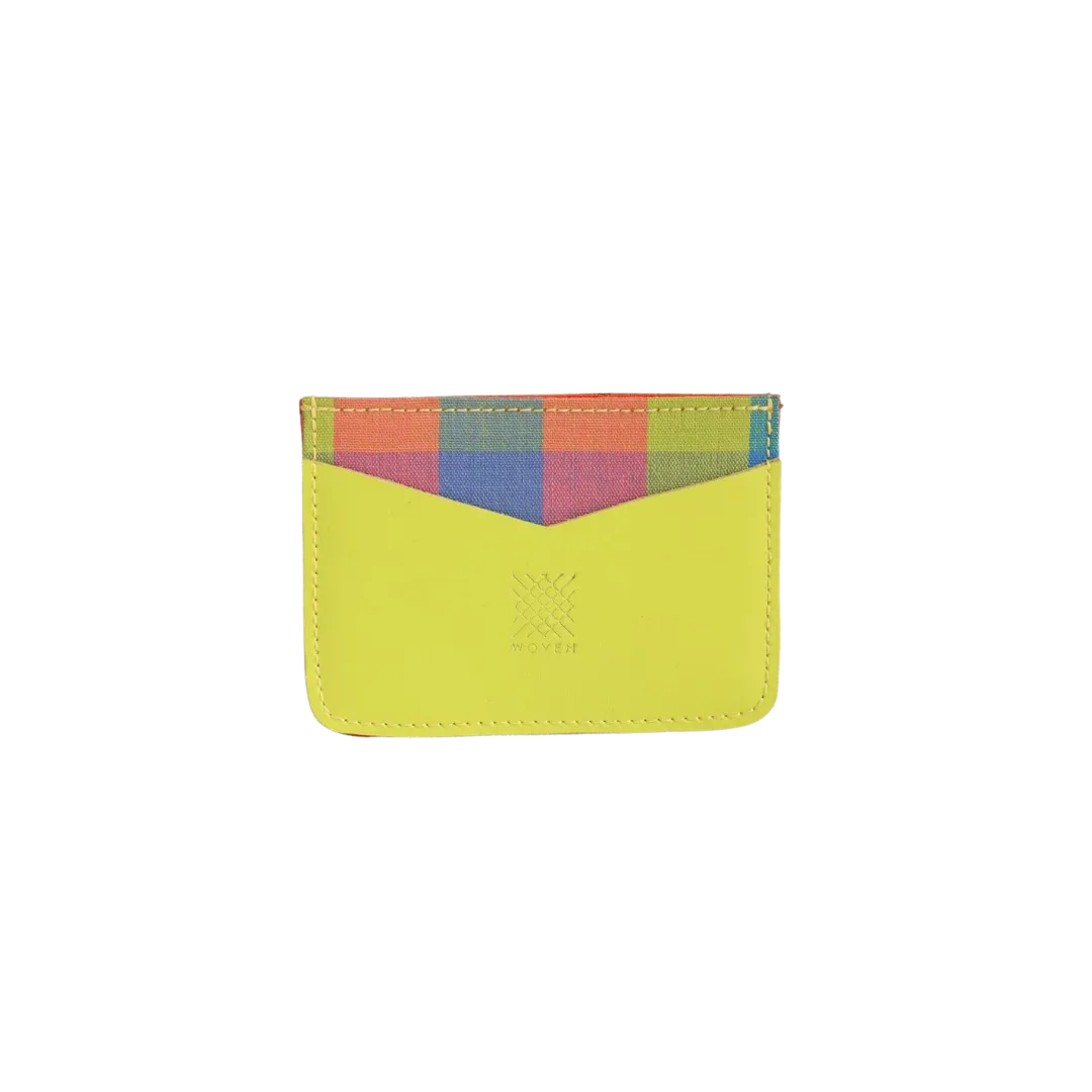 Woven Bulsa Cardholder in Lime Leather