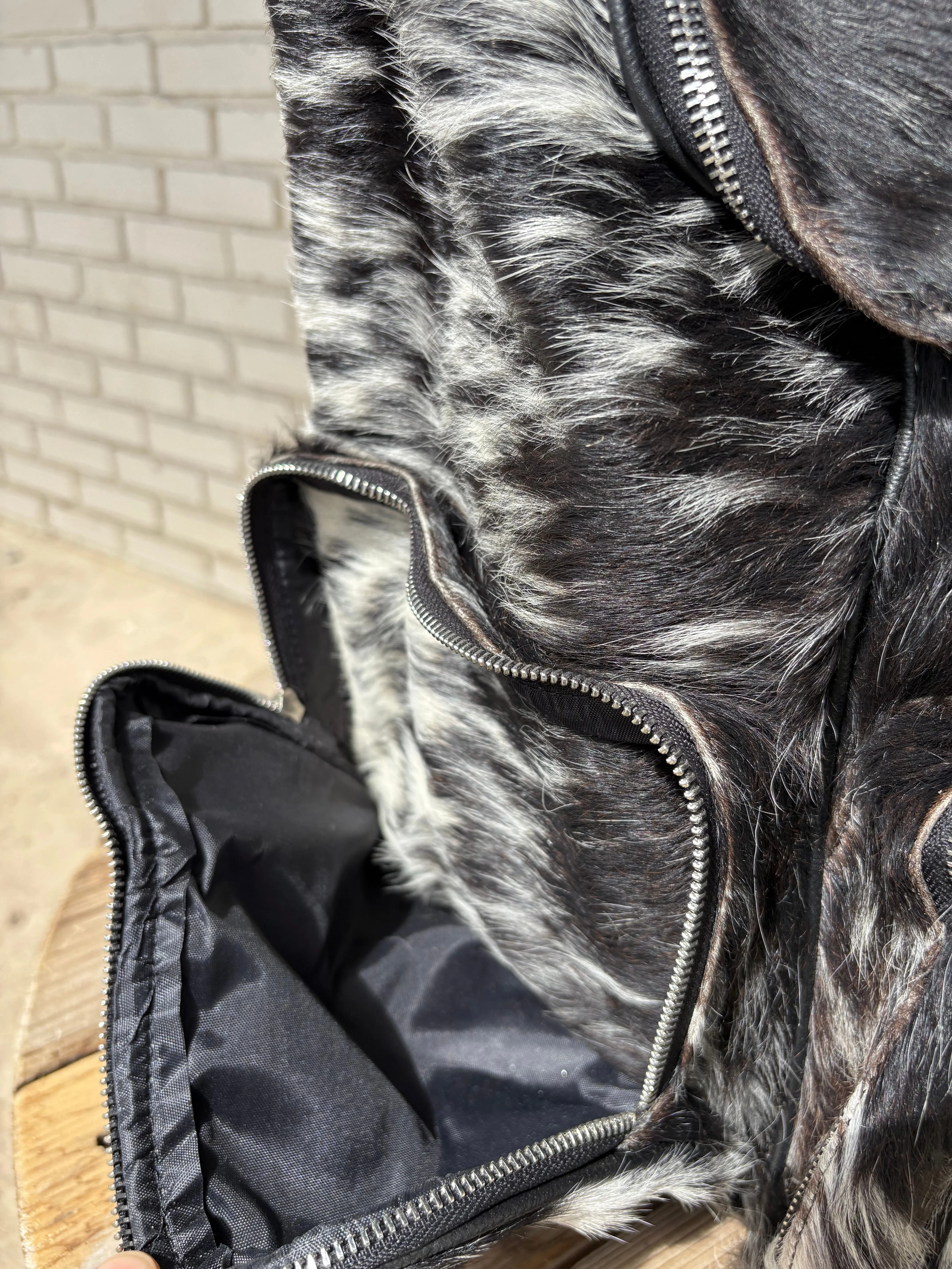 XL Cowhide   Black Leather Backpack