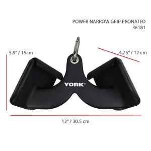York Barbell | Power Narrow Grip - Pronated Cable Attachment - 12"