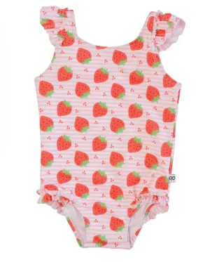 Zoocchini - Ruffled One Piece Swimsuit - Strawberry